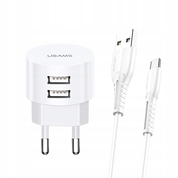 Síťová nabíječka Usams T20 2,1A 2xUSB+kabel