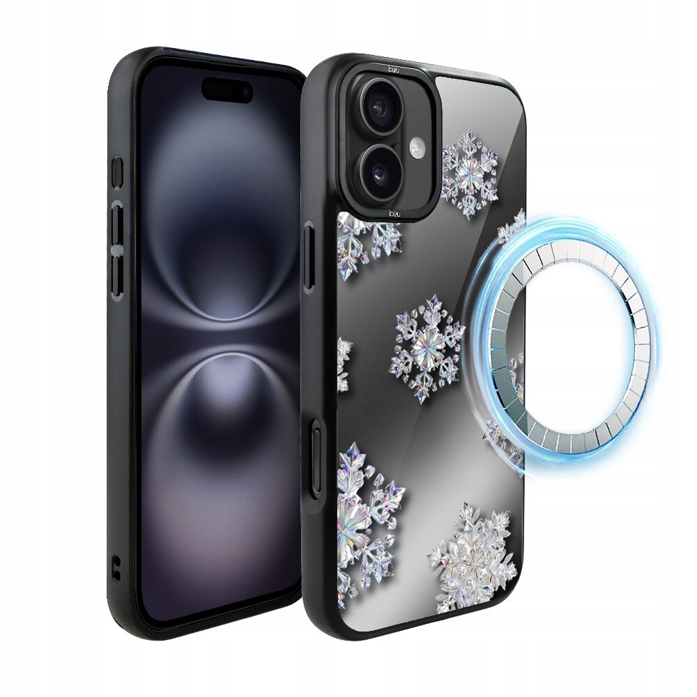 Pouzdro pro iPhone 16 Ibizu DropGuard Matt s MagSafe, Královské sněhové vločky