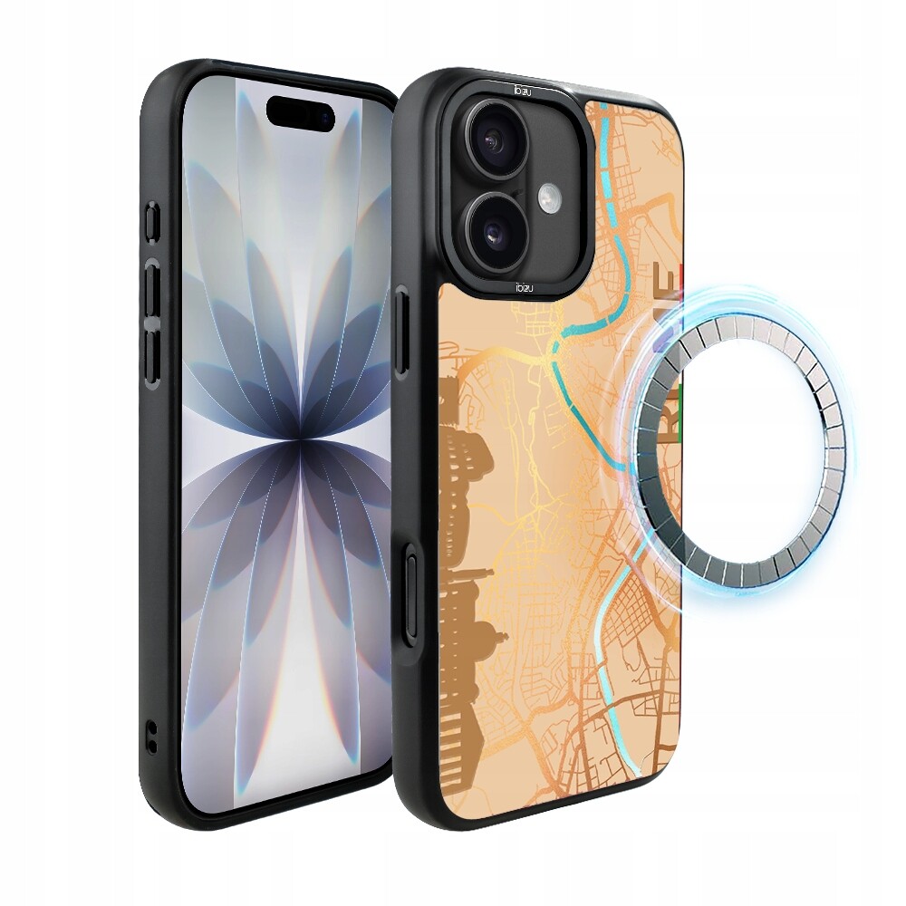 Pouzdro pro iPhone 17 Ibizu DropGuard Matt s MagSafe, mapa světa, Rome