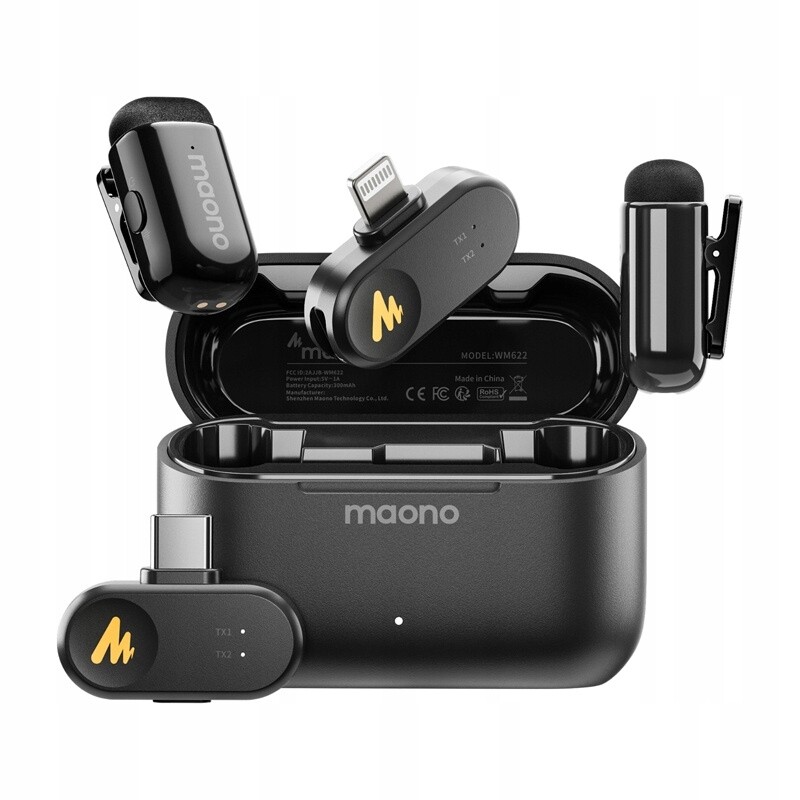 Maono WM622 PBC2 Bezdrátový mikrofon Ip Redukce šumu Ai iOS Android