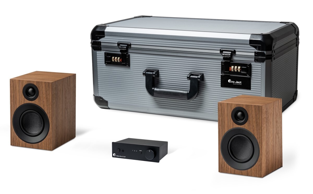 Hi-Fi stereo cestovní sada Pro-Ject Travel Set audio systém Box S3 Bt