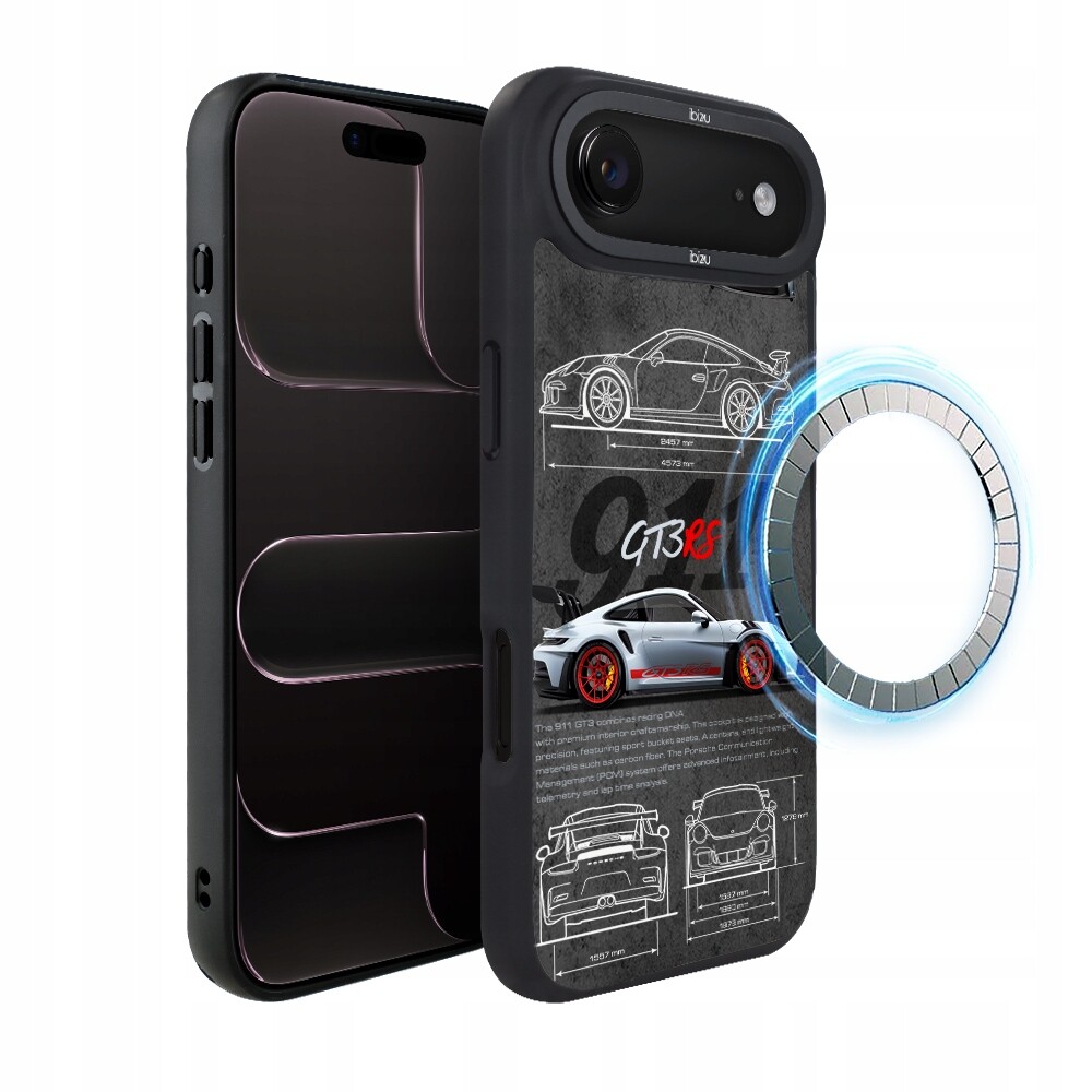 Pouzdro pro iPhone Air Ibizu DropGuard matné s MagSafe, TechDrive, 911 GT3 Rs
