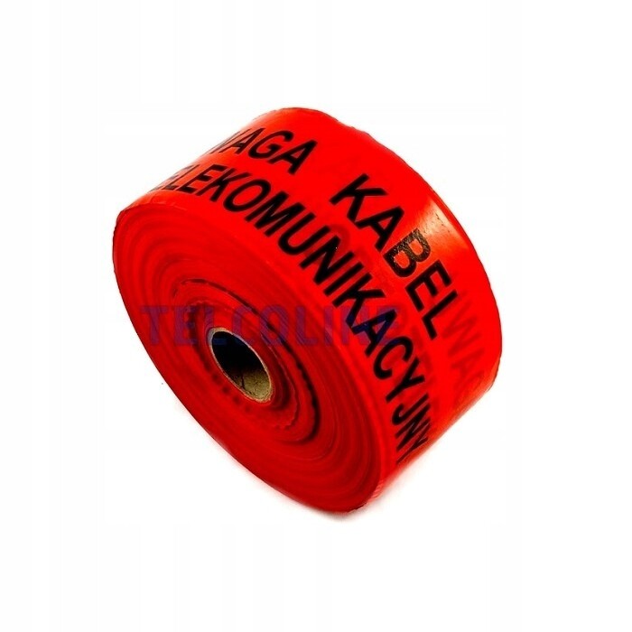 Výstražná páska s nápisem „Pozor na kabel optotelekomunikační“, 500 m