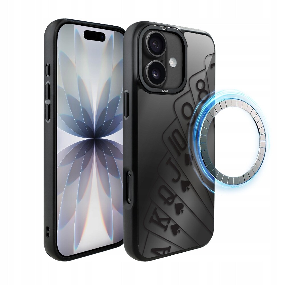 Pouzdro Ibizu DropGuard Matt s MagSafe pro iPhone 17, půlnoční, hrací karty