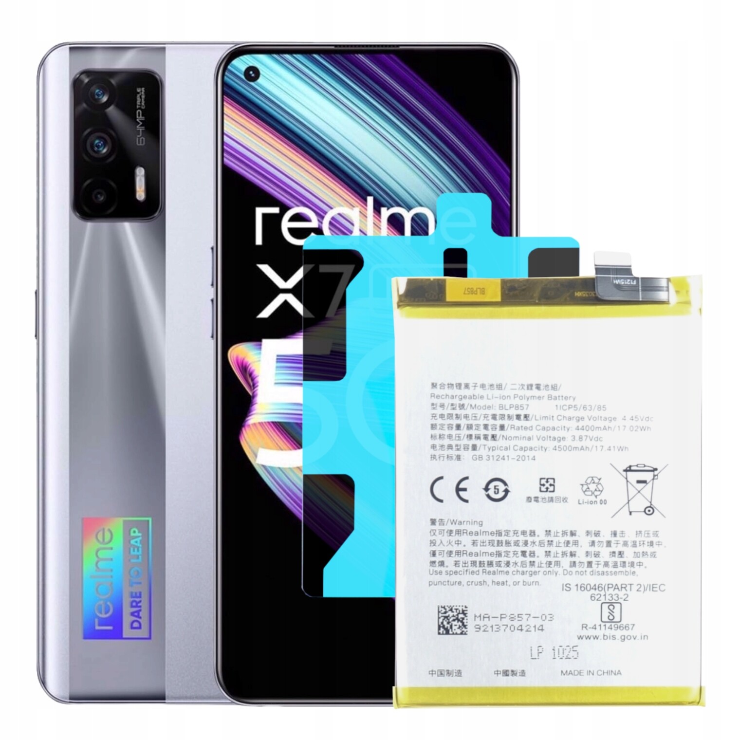 Baterie Oppo Realme Gt Neo Q3 pro X7 Max BLP857 4400 mAh těsnění