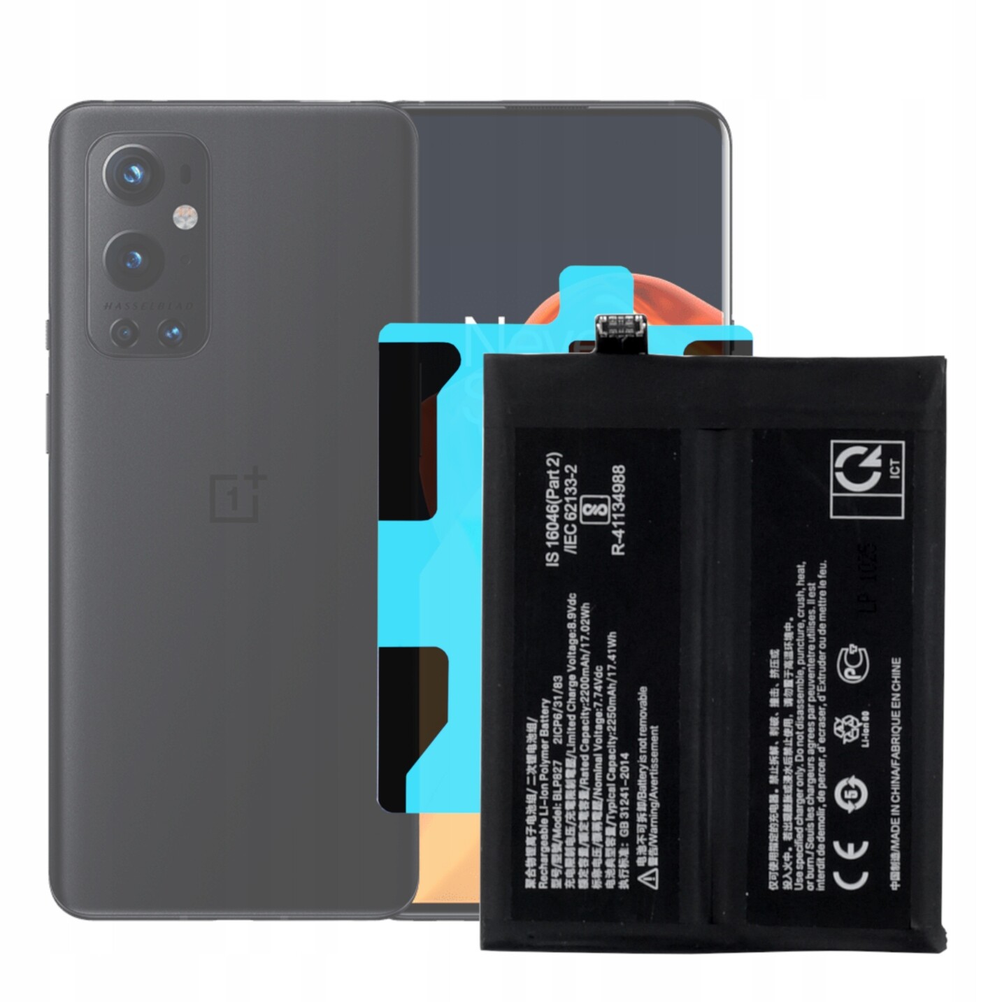 Baterie Akumulátor pro OnePlus 9 Pro BLP827 4500 mAh montážní páska
