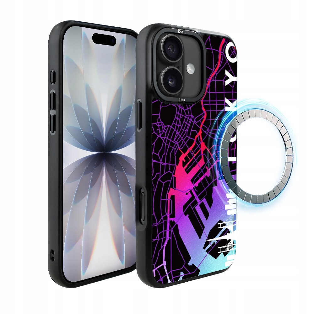 Pouzdro pro iPhone 17 Ibizu DropGuard Matt s MagSafe, mapa světa, Tokio