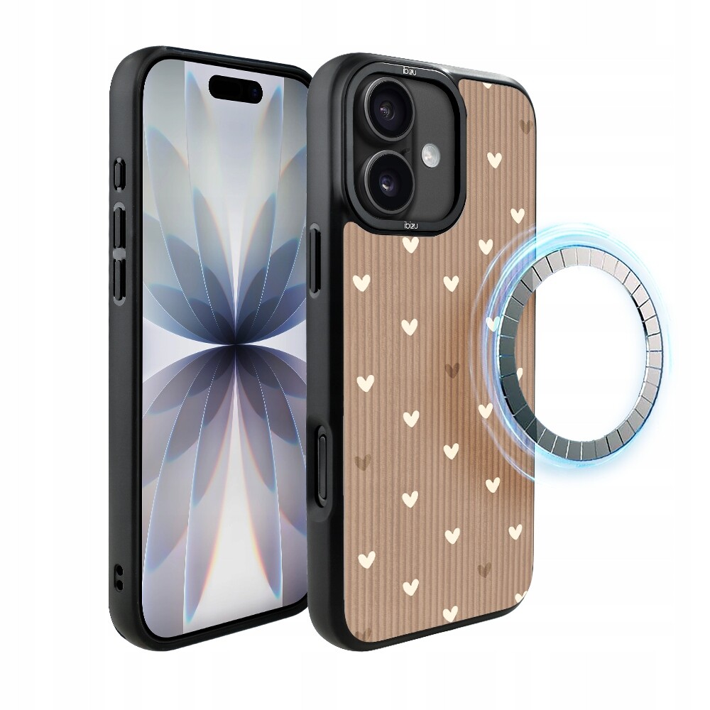 Pouzdro pro iPhone 17 Ibizu DropGuard Matt s MagSafe, Boho, Pudrová srdíčka