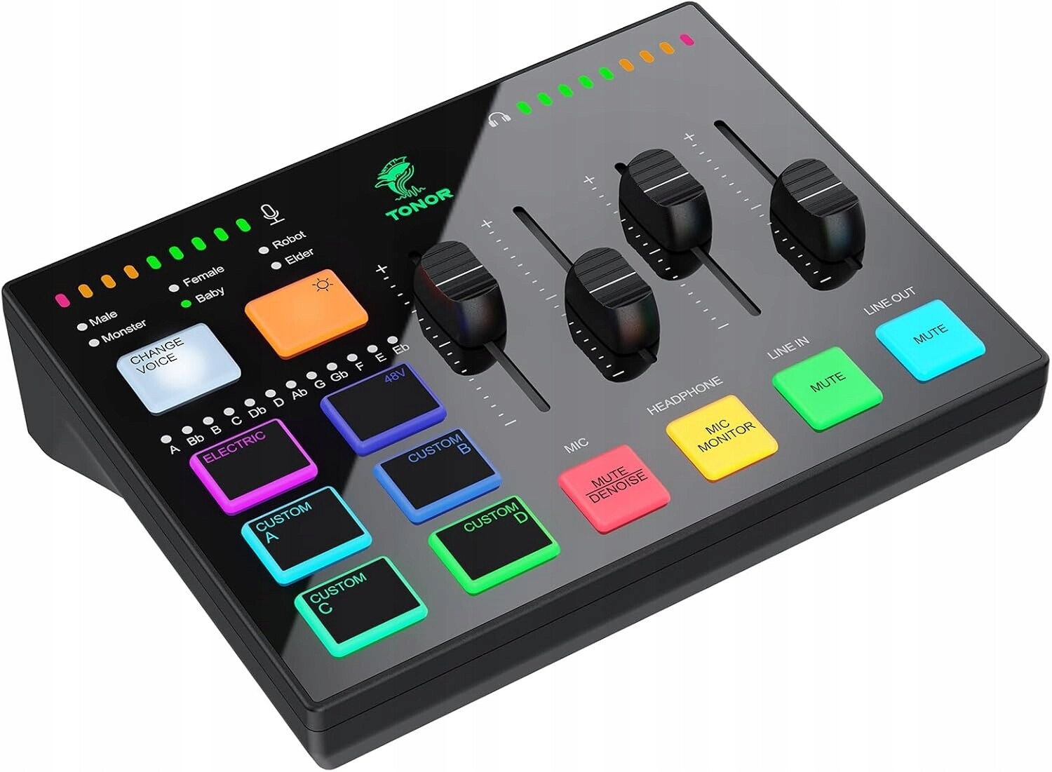 Audio rozhraní Tonor TX310 Gaming Mixer Rgb Xlr 6,5 mm pro streamování her