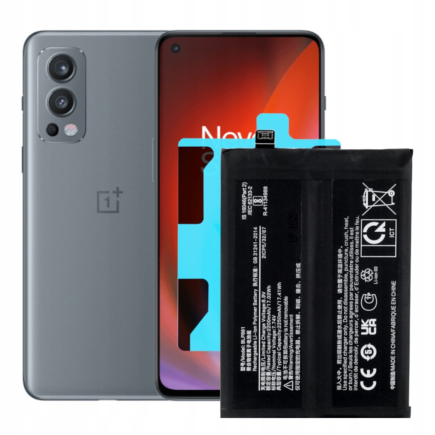 Baterie Akumulátor pro OnePlus Nord 2 9RT 5G BLP861 montážní páska