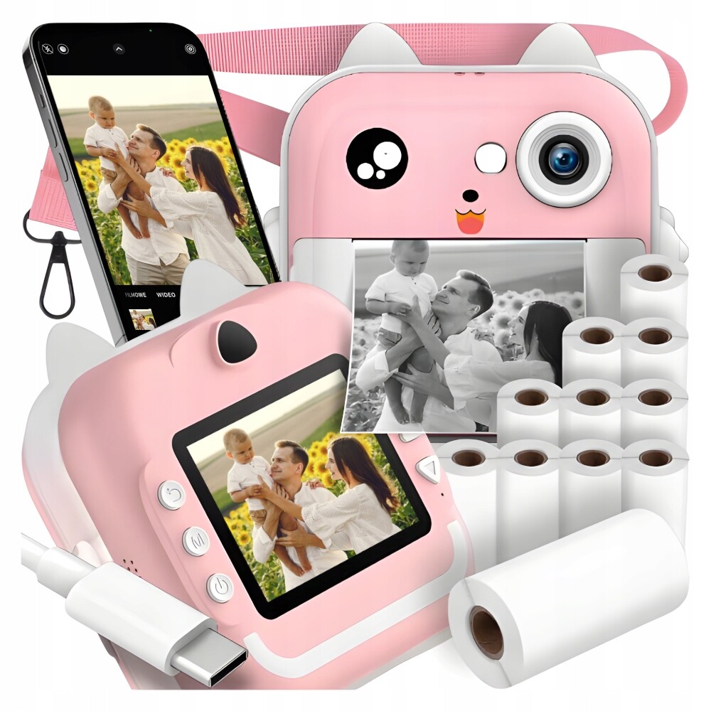 Okamžitý Tiskový Fotoaparát Pro Děti Mini Termální Tiskárna a 13 Rolí
