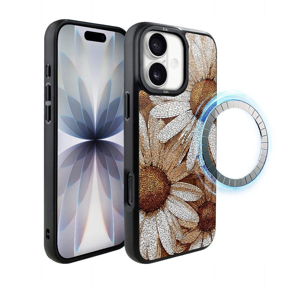 Pouzdro pro iPhone 17 Ibizu DropGuard Matt s MagSafe, Mozaika heřmánků