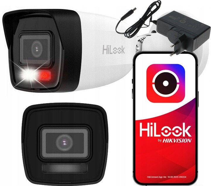 Venkovní Ip kamera 3K+ 6MPx PoE HiLook Hikvision IPCAM-B6-30DL Napájecí zdroj