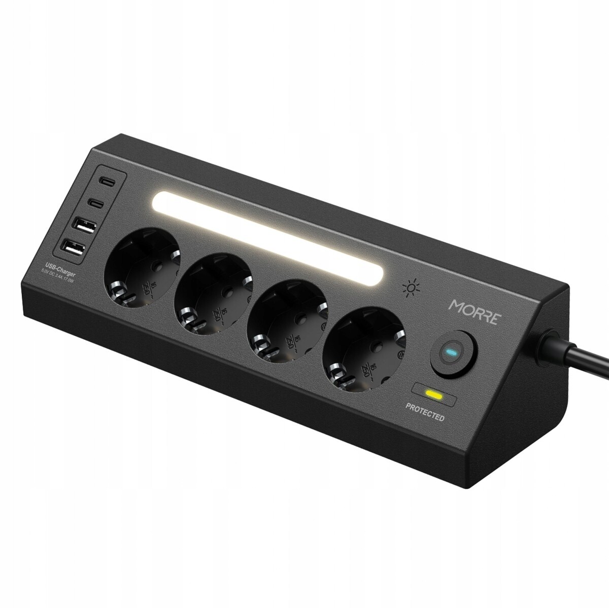 Tiross Morre Zásuvková Lišta Rohová 4G 2xUSB 2xUSB C