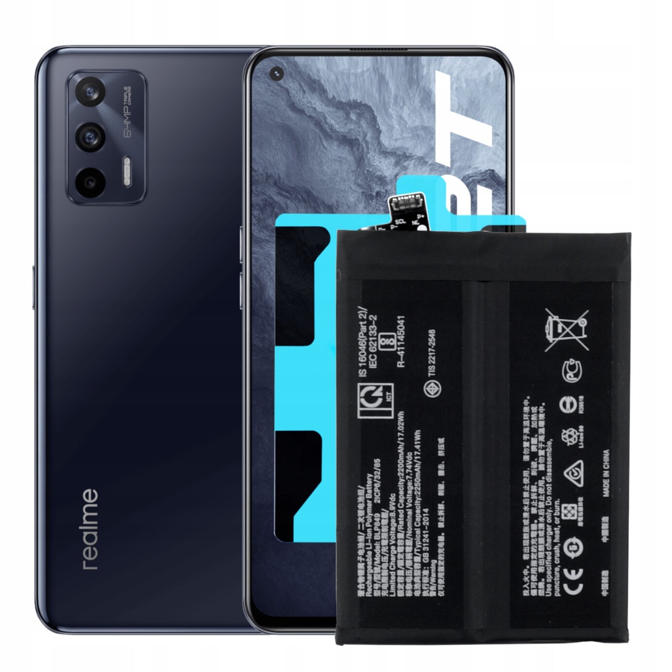 Baterie Akumulátor pro OnePlus Gt 5G Realme Gt Neo 2T montážní páska