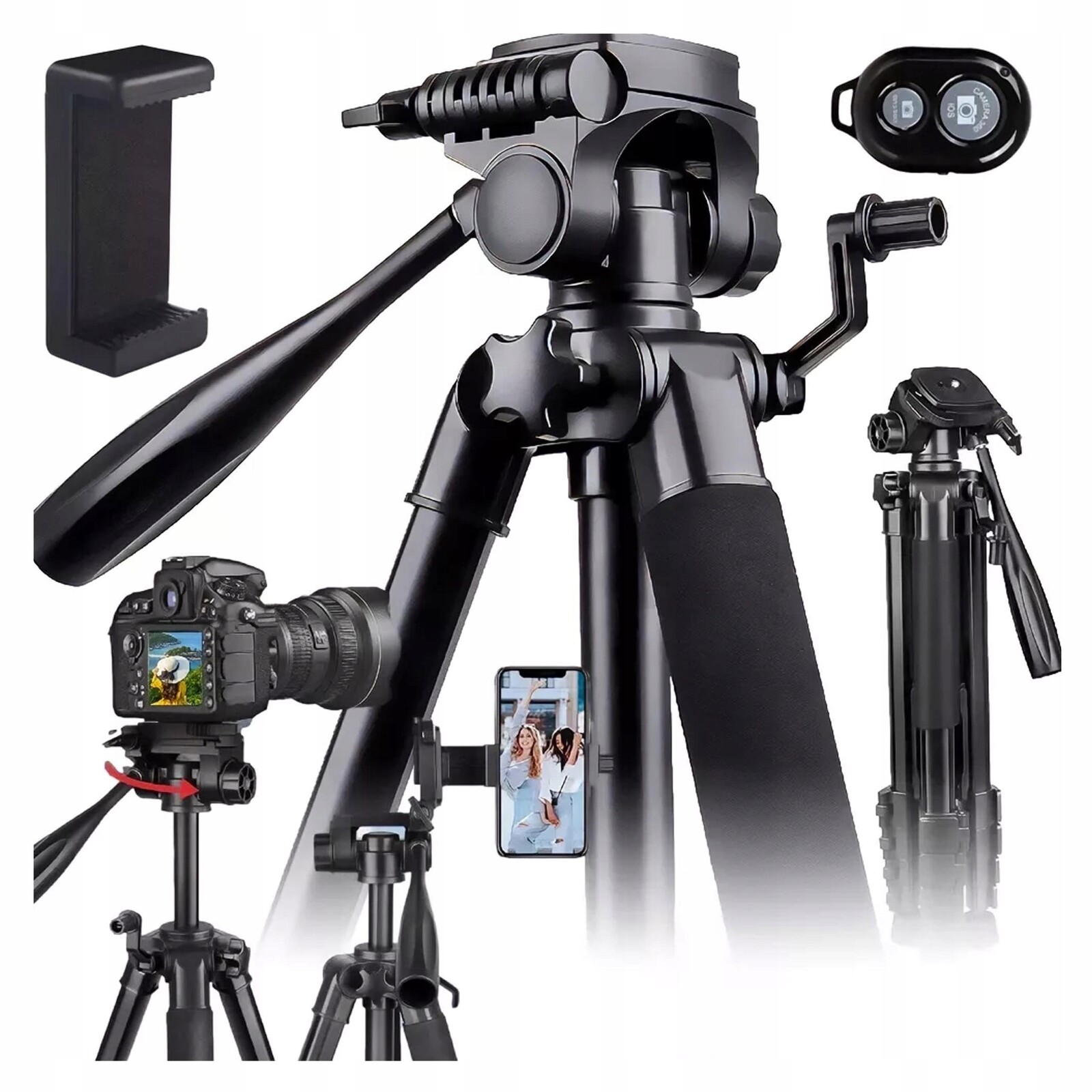 Fotografický Stativ Tripod Vysoký 168 Pro Telefon Fotoaparátu Kamery Zrcadlovky
