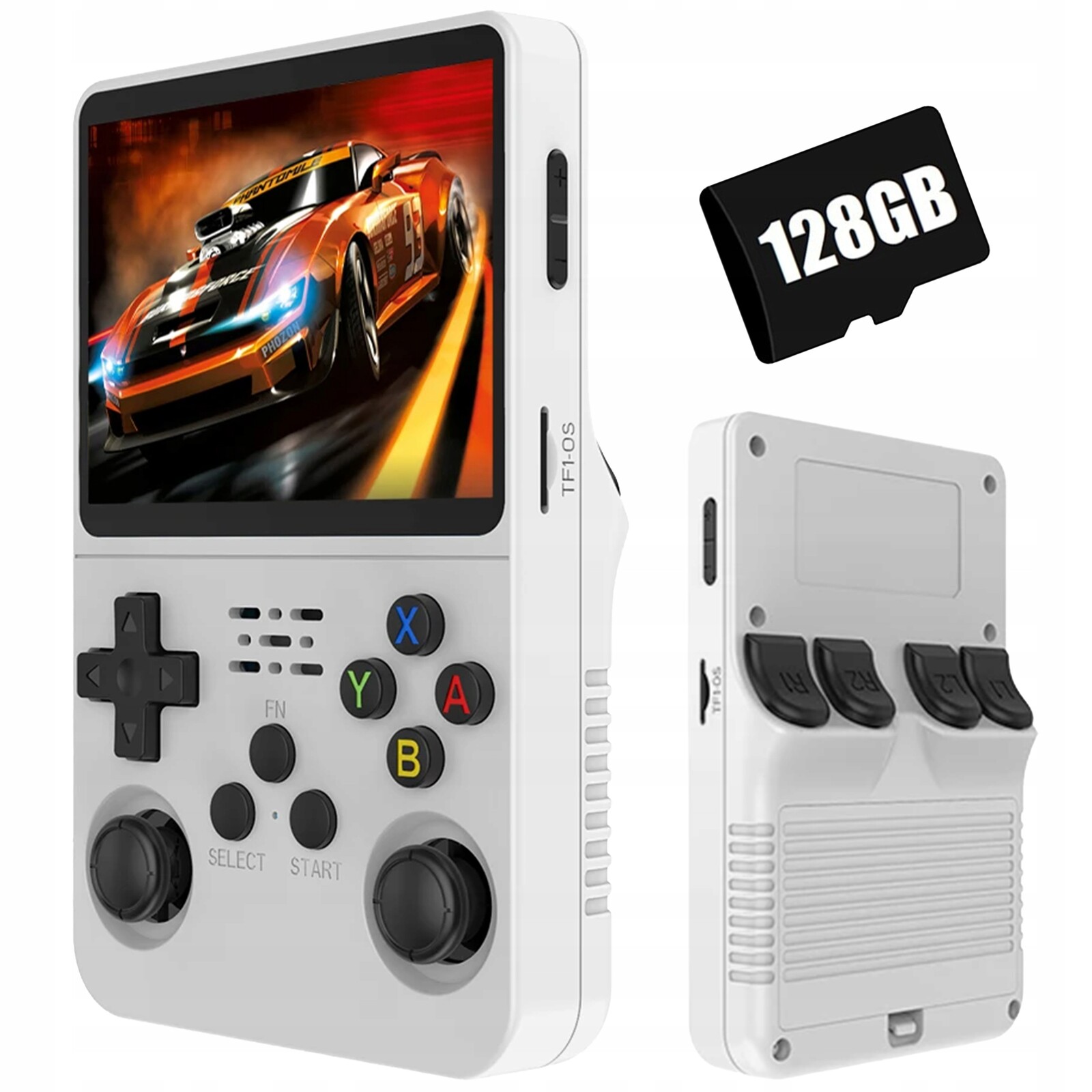 Přenosná herní konzole Retro R36S 128 Gb bílá