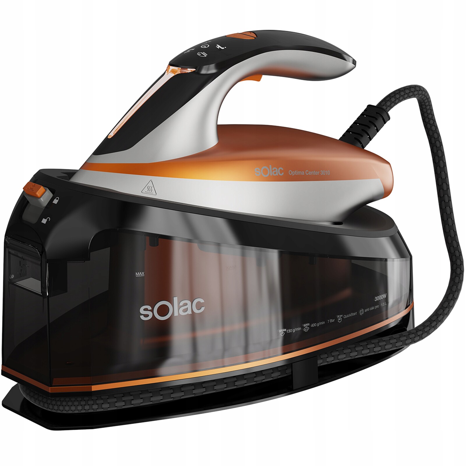 Parní Stanice Generátor Páry Žehlička S Parní Stanicí Solac Optima 3000W