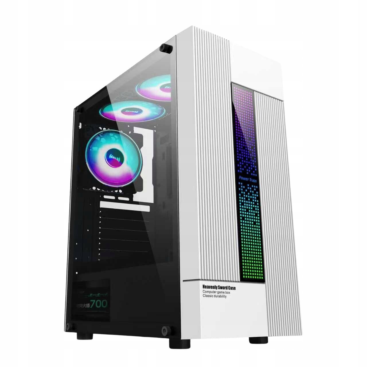 Počítačová Skříň Atx, microATX, sklo, ventilátory 120 mm aRGB, Lt