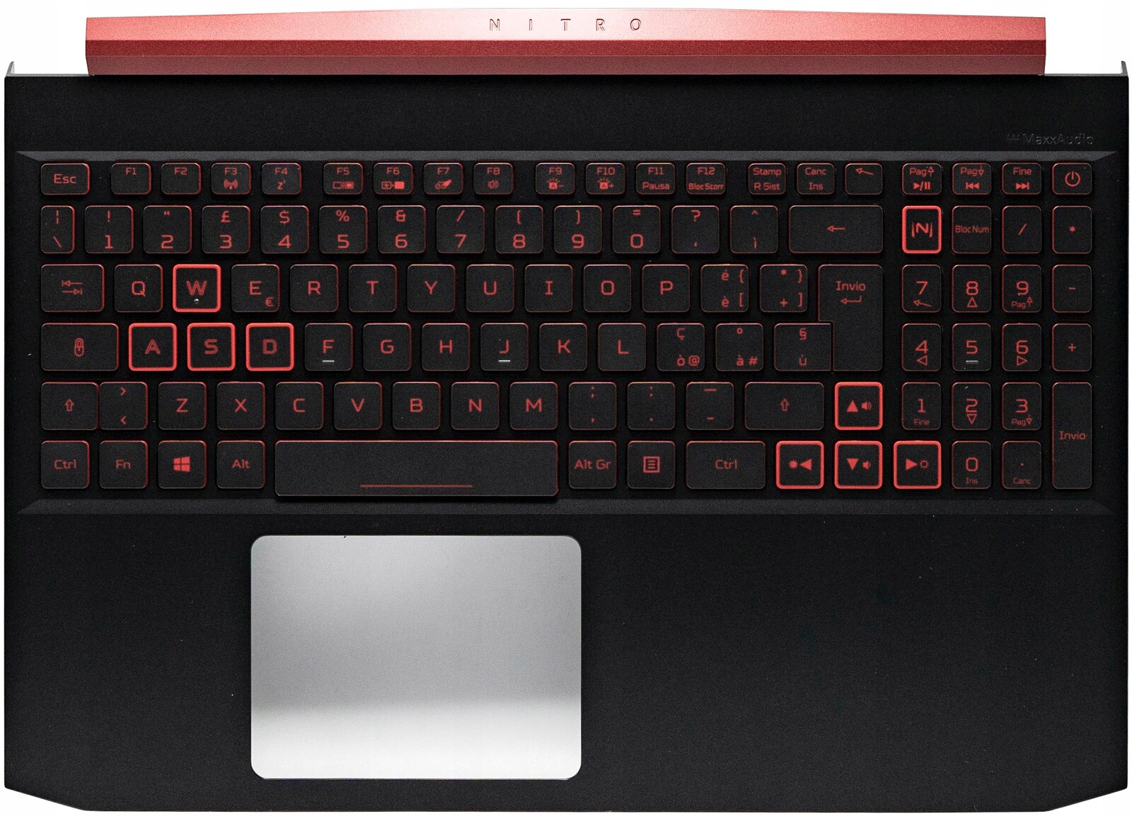Palmrest horní kryt klávesnice Acer Nitro AN515-54 verze s GTX1660Ti