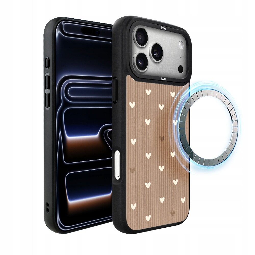 Pouzdro Ibizu DropGuard Matné s MagSafe pro iPhone 17 Pro Max, v barvě pudrových srdíček