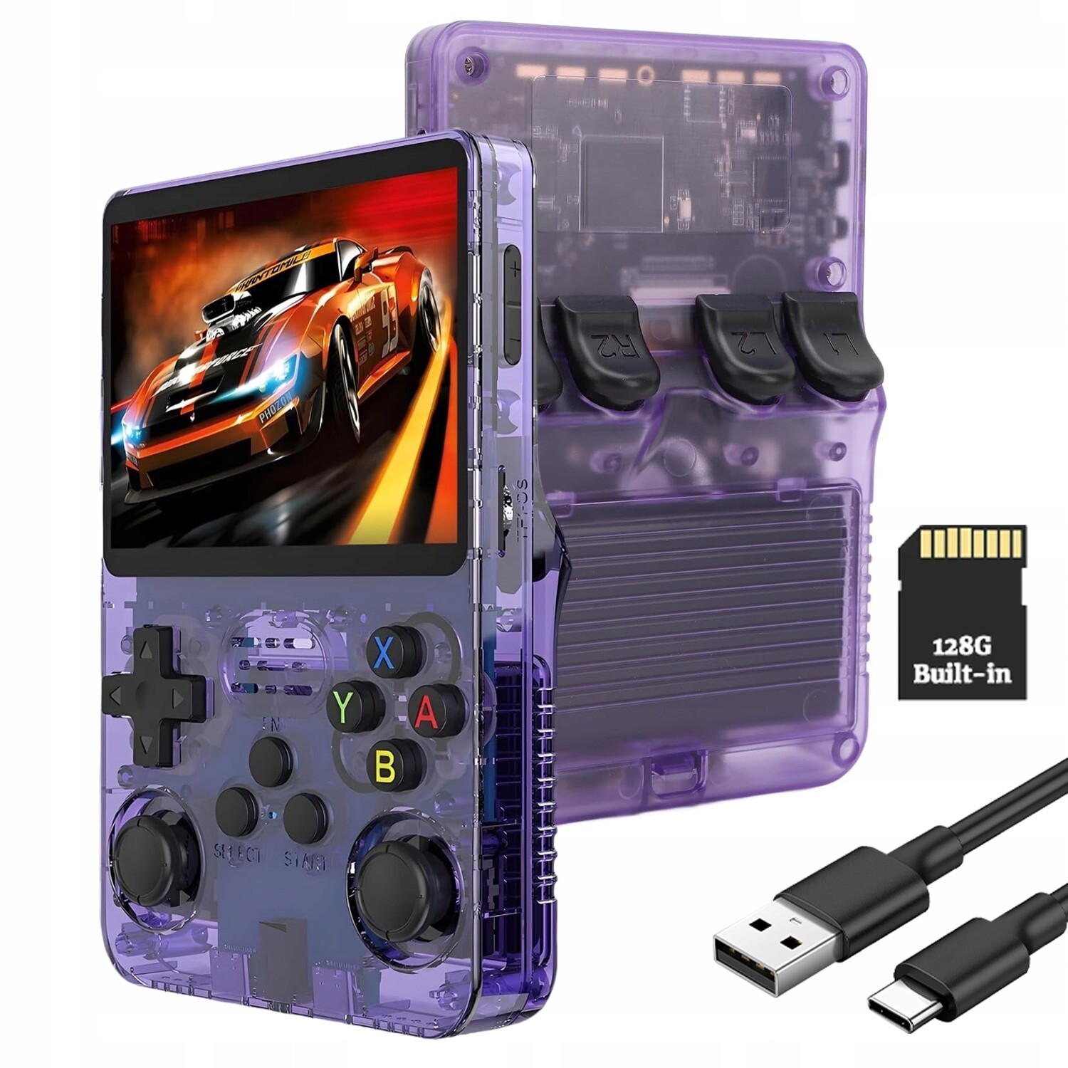 R36S Przenośna Konsola Do Gier 128G 15000 Klasyczne Gry 3,5'' Ekran Ips