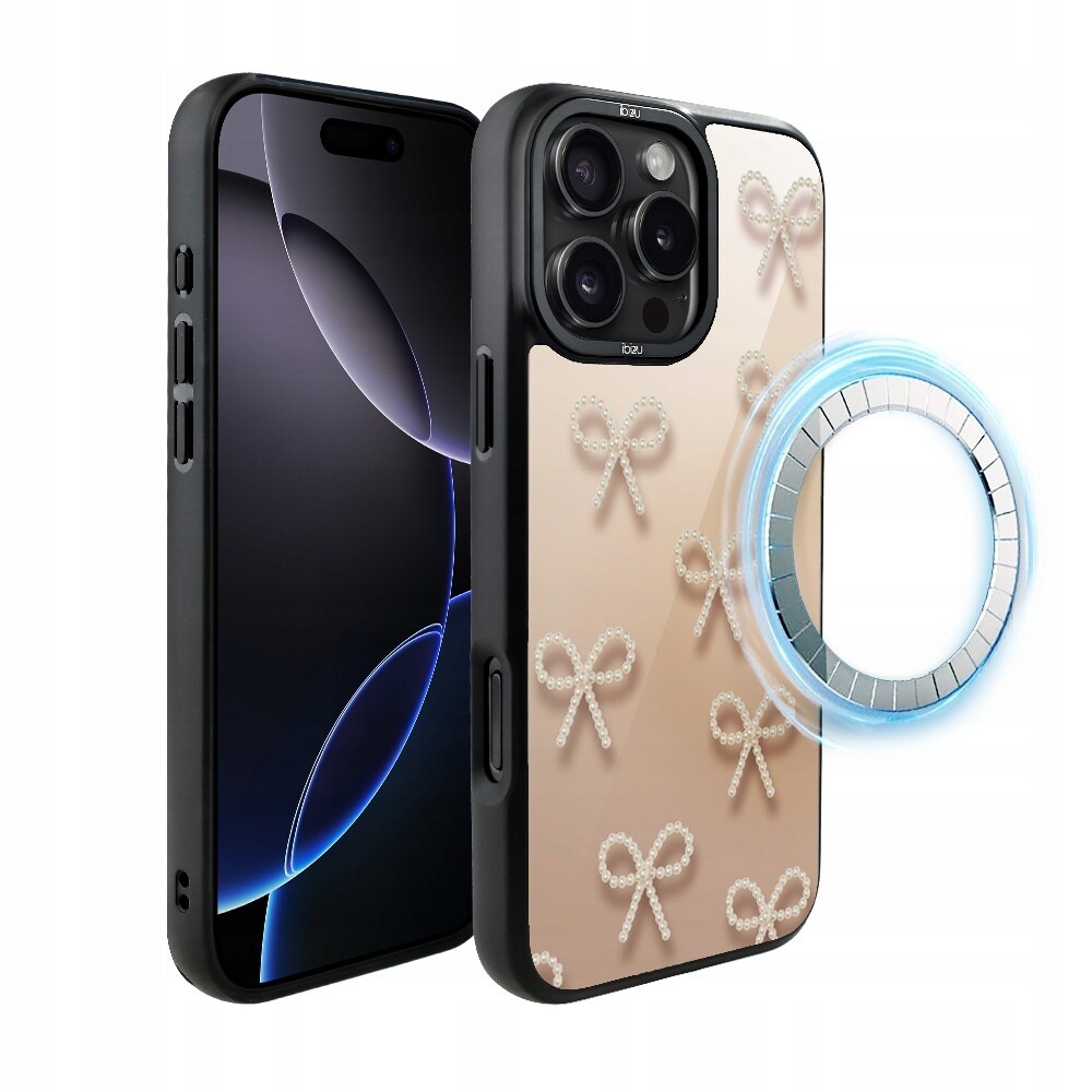 Pouzdro Ibizu DropGuard Matné s MagSafe a perleťovými mašličkami pro iPhone 16 Pro Max