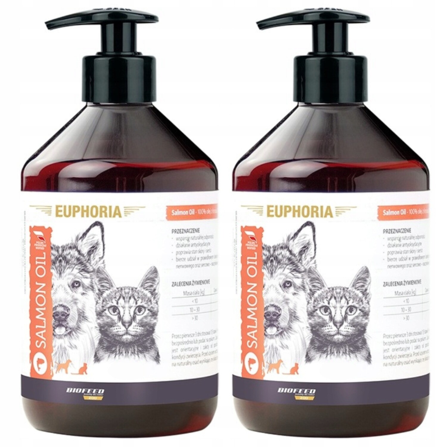 Biofeed Euphoria Rybí olej z lososa pro psa kočku Omega 3 1L x2