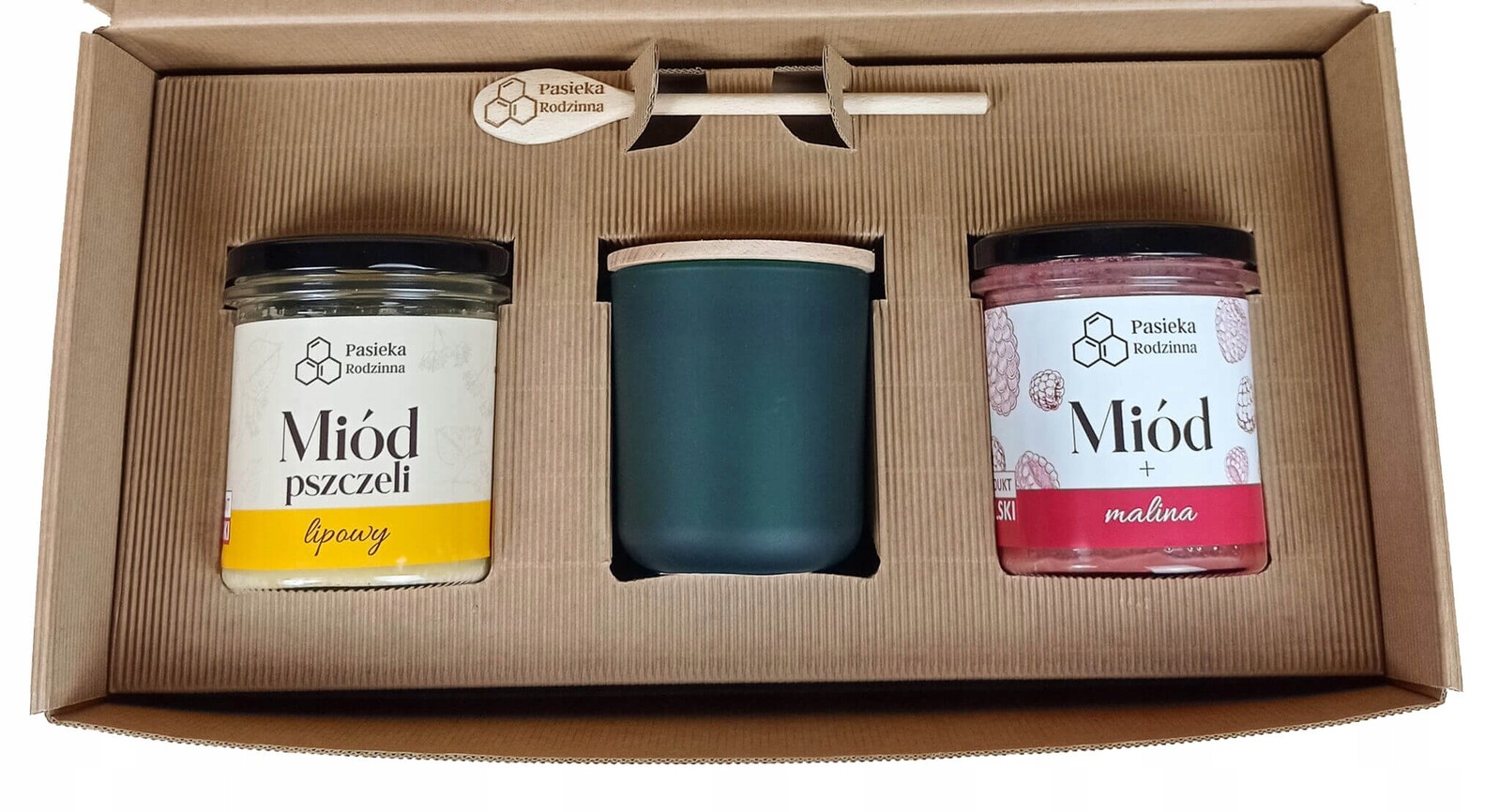 Vánoční Dárková sada 2 medů svíčka ze včelího vosku