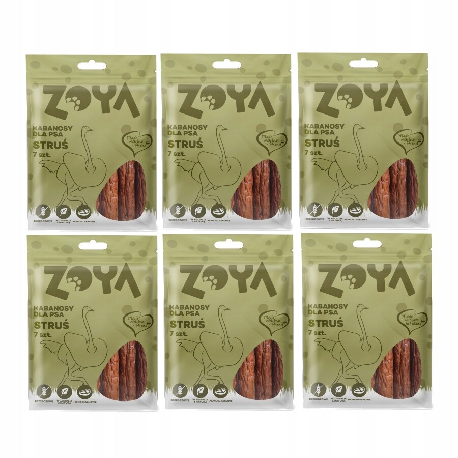 Psí pamlsek Zoya Kabanosy Ze Pštrosa 6x7KS