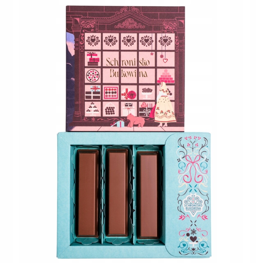 Dubajské tyčinky mléčná čokoláda pistácie 3 ks Schronisko Bukowina