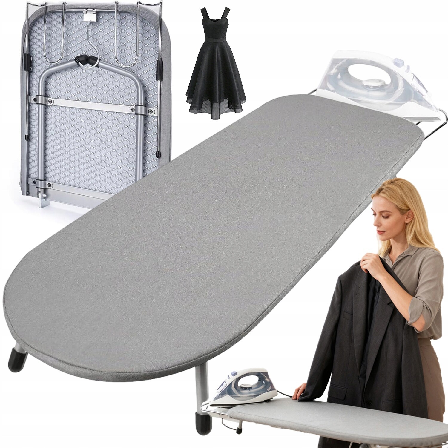 Žehlicí Prkno Skládací 83X31 CM S Držákem Na Žehličku, Lehké A Malé