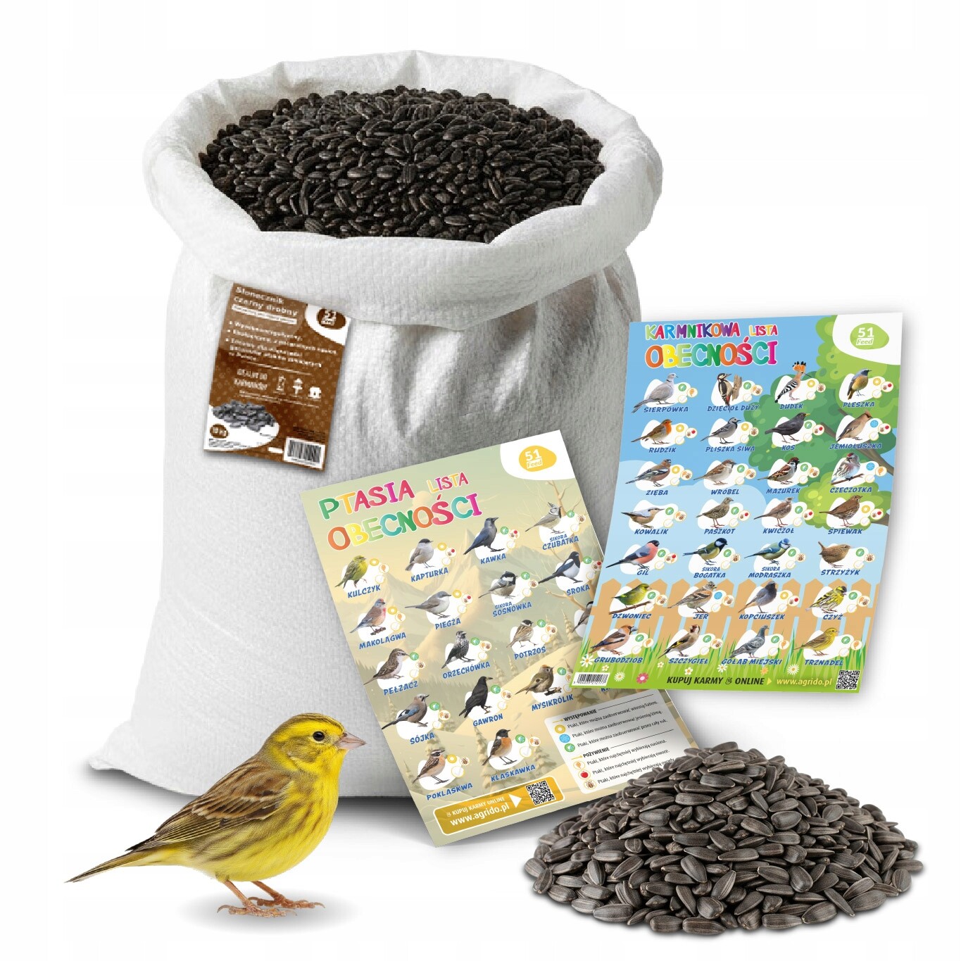Slunečnice Pro Ptáky 10 kg Krmivo Krmná Směs Zrno Do Krmítka Plakát