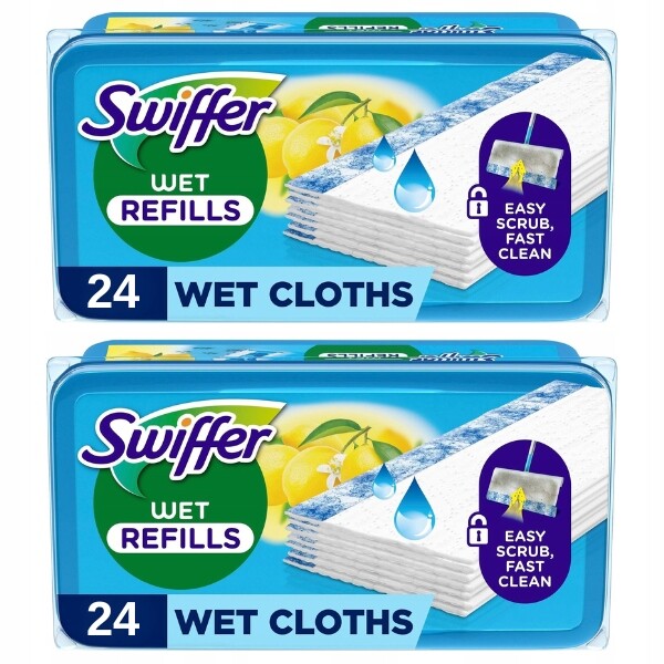 2x Swiffer Mokré utěrky na mop Citrus Fresh vyměnitelné náplně 24 ks
