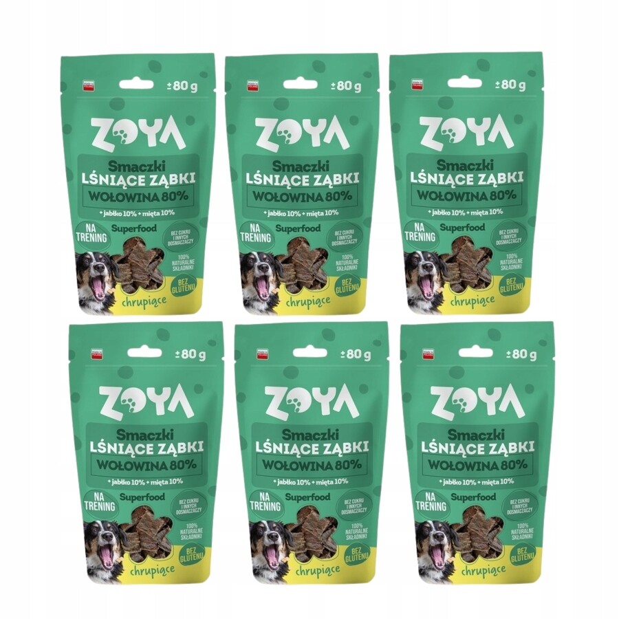 Psí pamlsek Zoya Pochoutky Lesklé zoubky hovězí 6x80 g