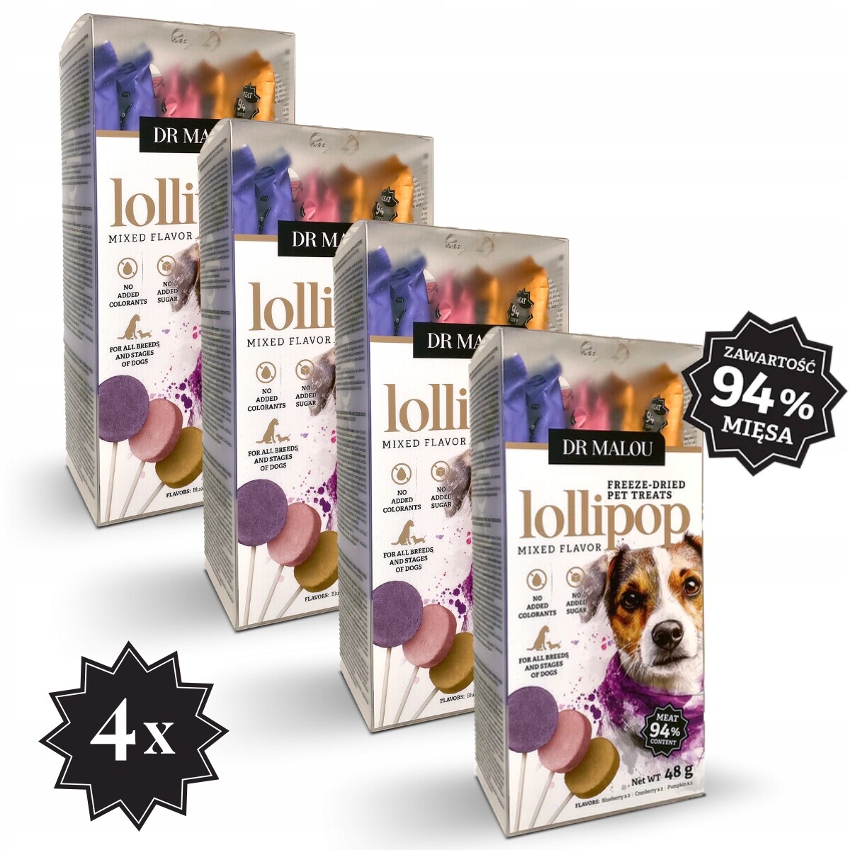 Lyofilizované lízátka pro psy – mix chutí 4 kusy