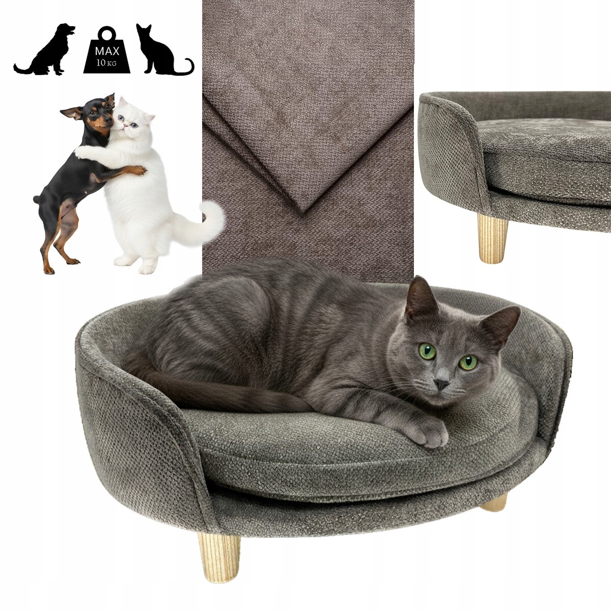 Pelíšek pro psa a kočku pohovka Pohovka potah měkká kotec XL 55x65