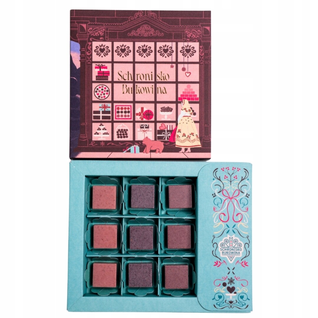 Pralinky s lyofilizovanými lesními plody 9 kusů – Schronisko Bukowina