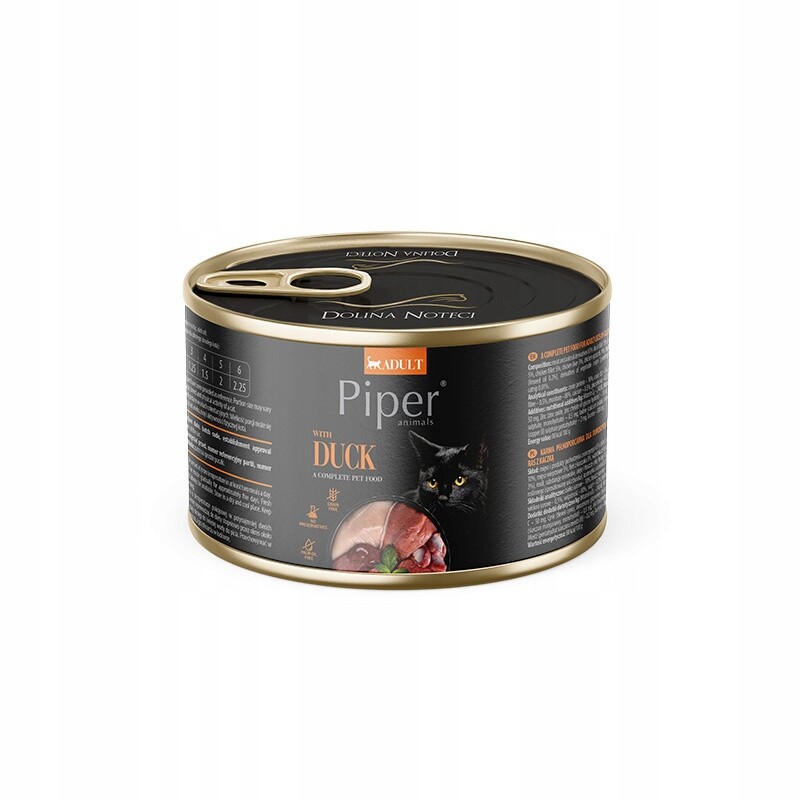 9X Piper Animals mokré krmivo pro kočky s kachnou 185 g