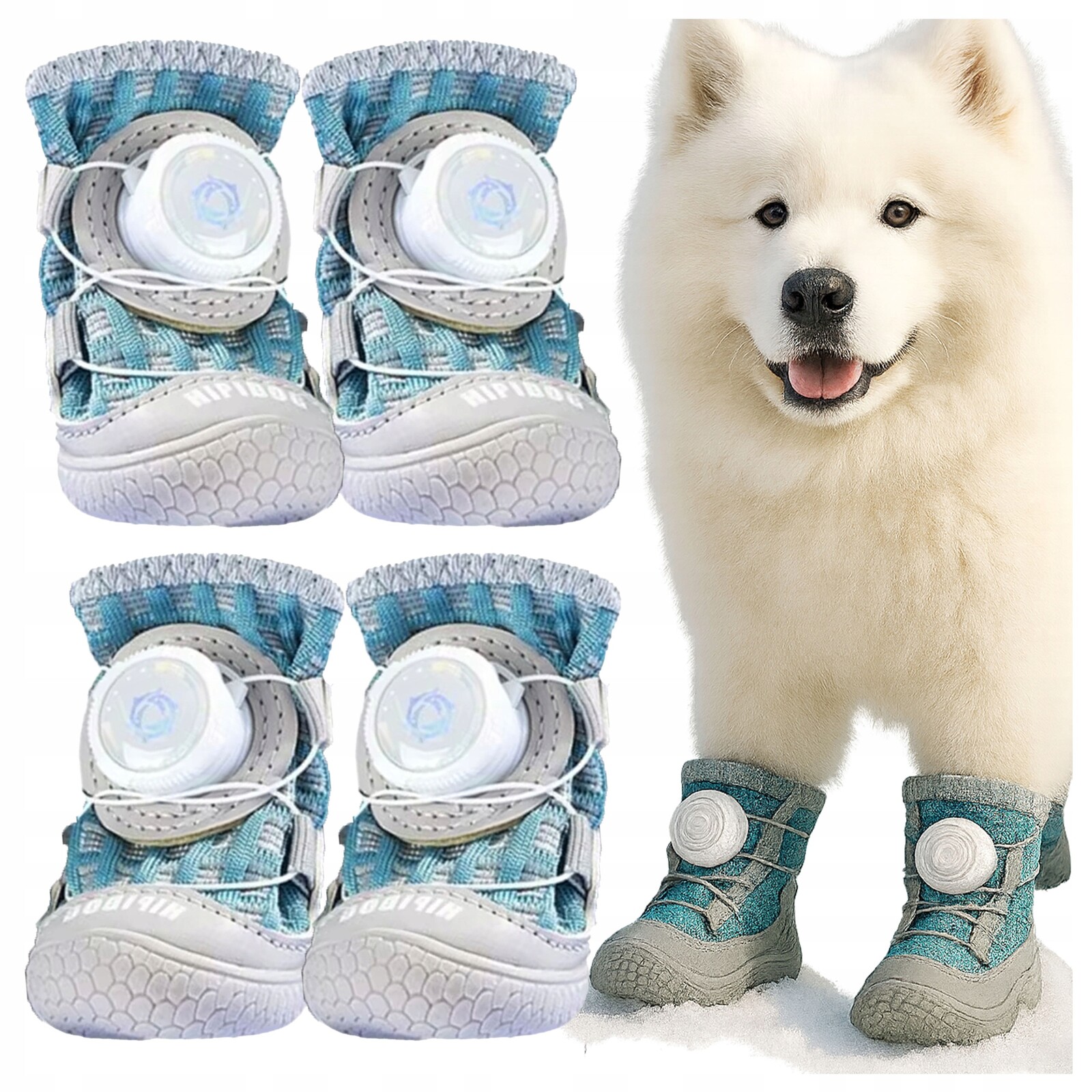Boty Pro Psa Regulovatelné Zimní Teplé Ochranné Na Procházku Bez Zavazování 4ks