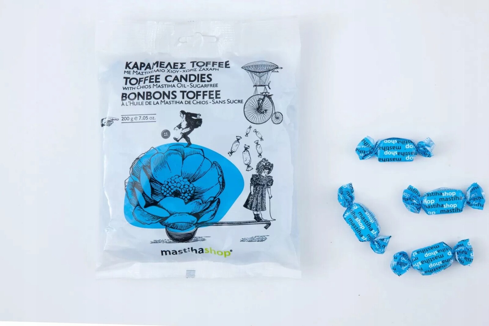 2x Bonbóny Toffi s mastixem (mastiha) bez cukru 200 g