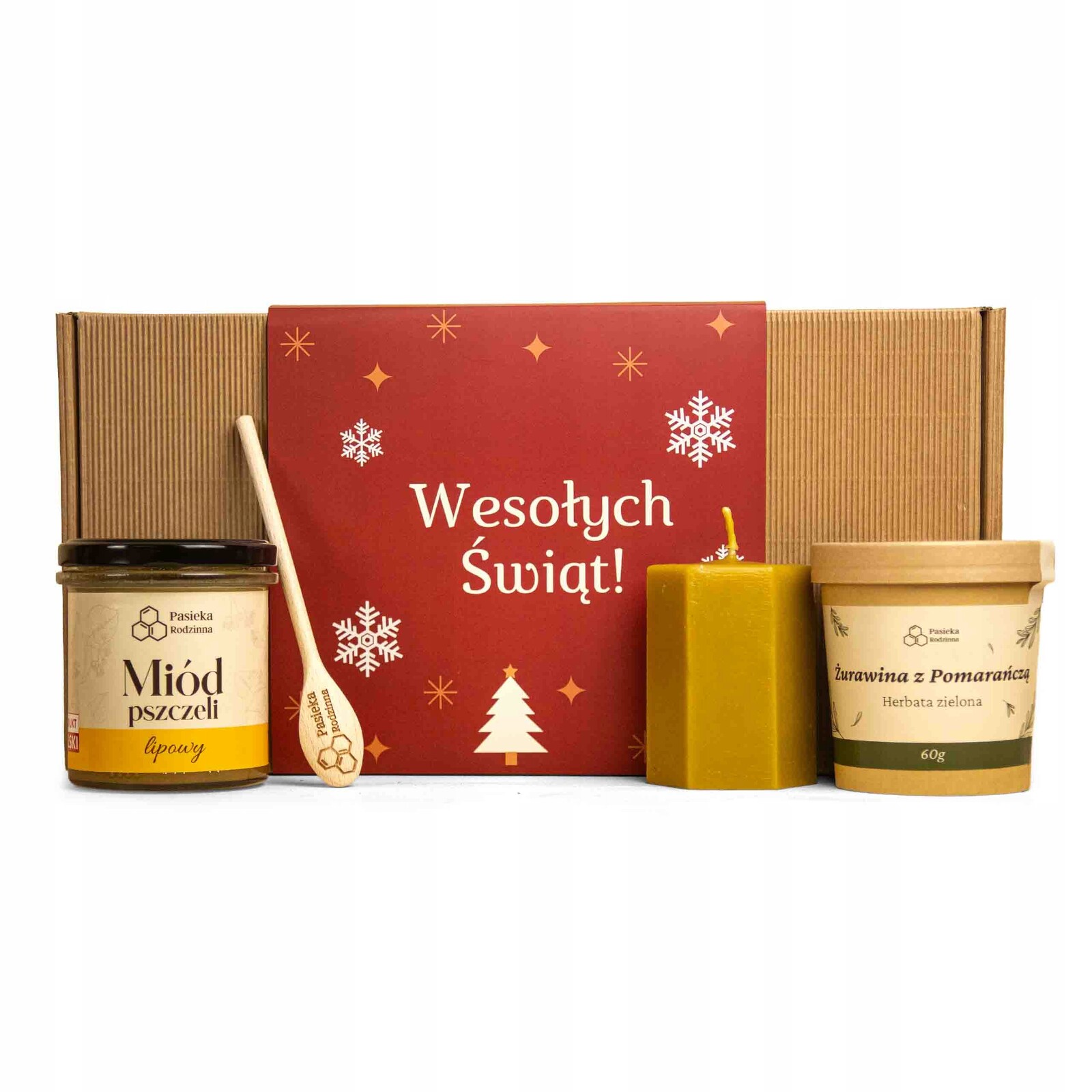 Dárková Sada Polský med svíčka ze včelího vosku Čaj