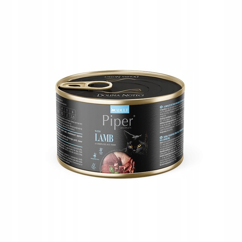 9X Piper Animals mokré krmivo pro kočky s jehněčím masem 185 g