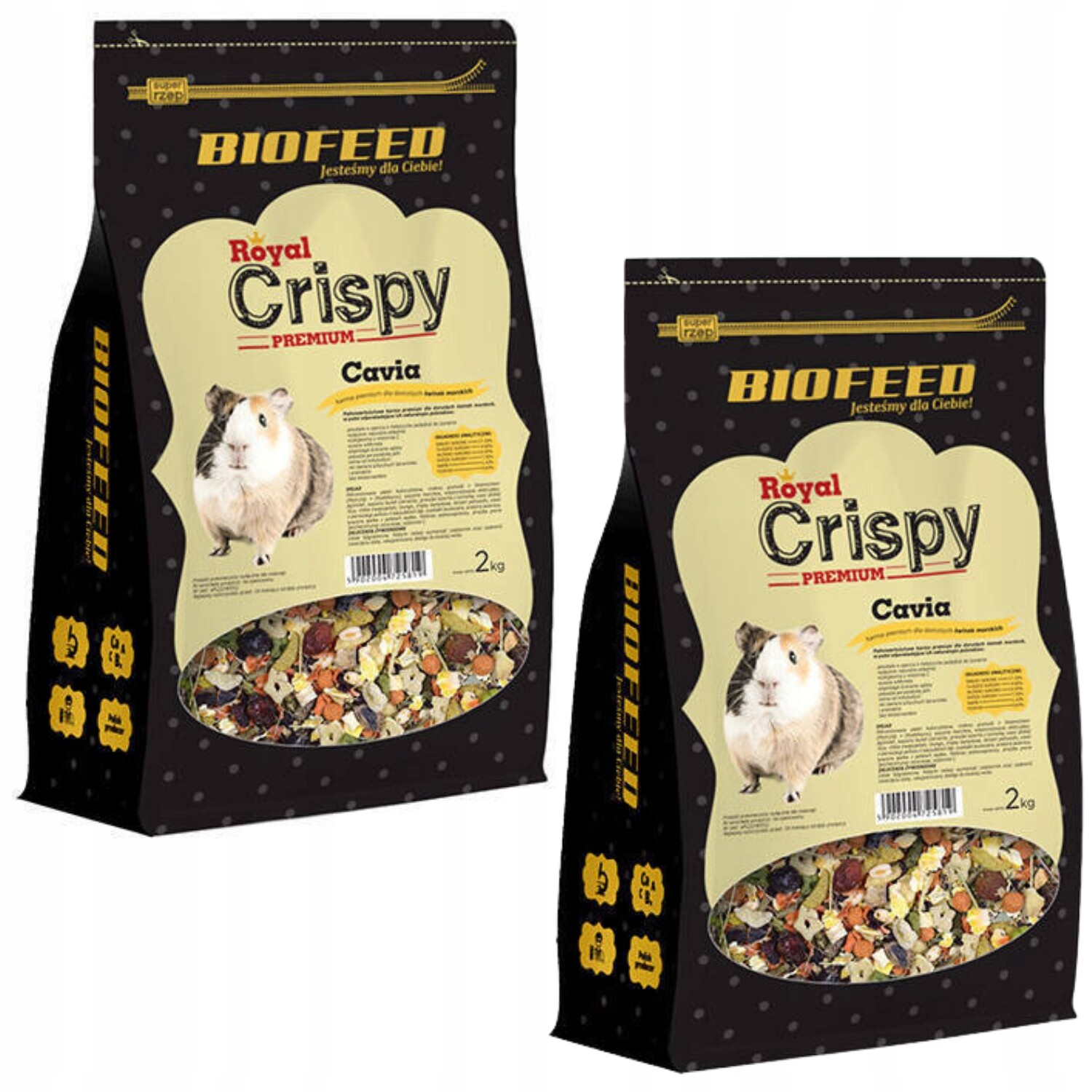 Biofeed Royal Crispy Krmivo krmná směs pro morče 2 kg x2