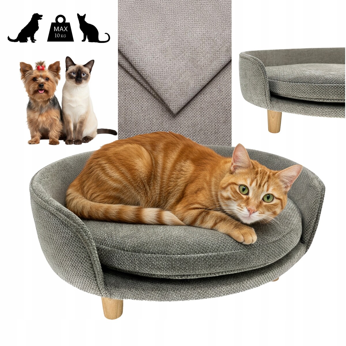 Pelíšek pro psa a kočku, pohovka kotec pro zvířata, pohodlné lehátko L 46x50