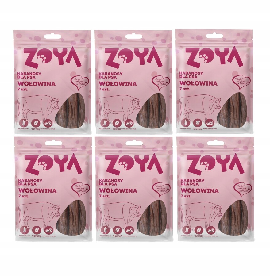 Psí pamlsek Zoya Kabanos z hovězího masa 6x7ks