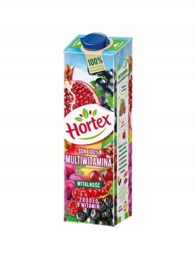 5 x Hortex Šťáva 100% multivitamín obohacená o 9 vitamínů, karton 1 l