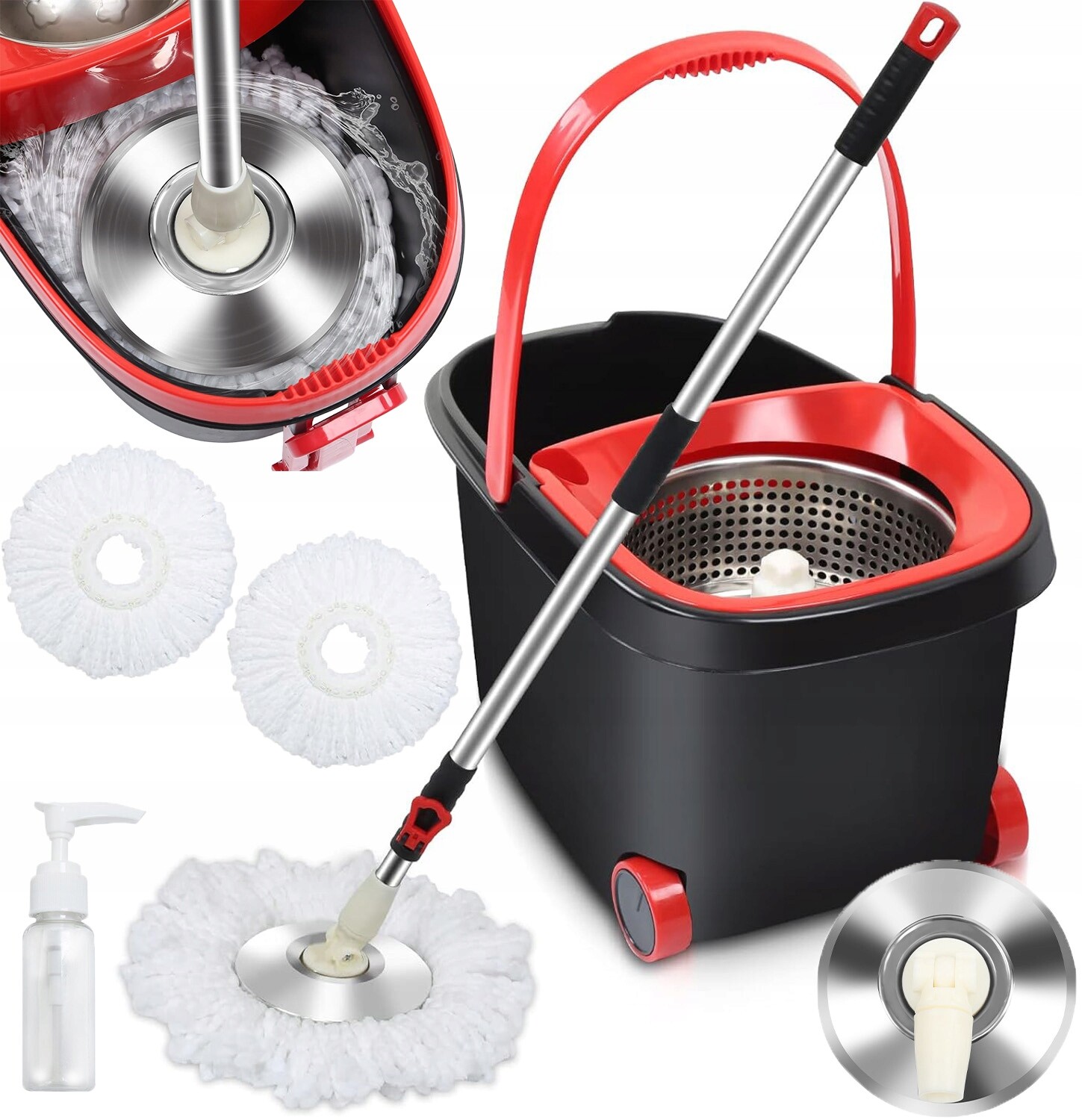 Rotační Mop Na Podlahy S 3 Hlavicemi Pro Dlaždice A Laminátové Podlahy