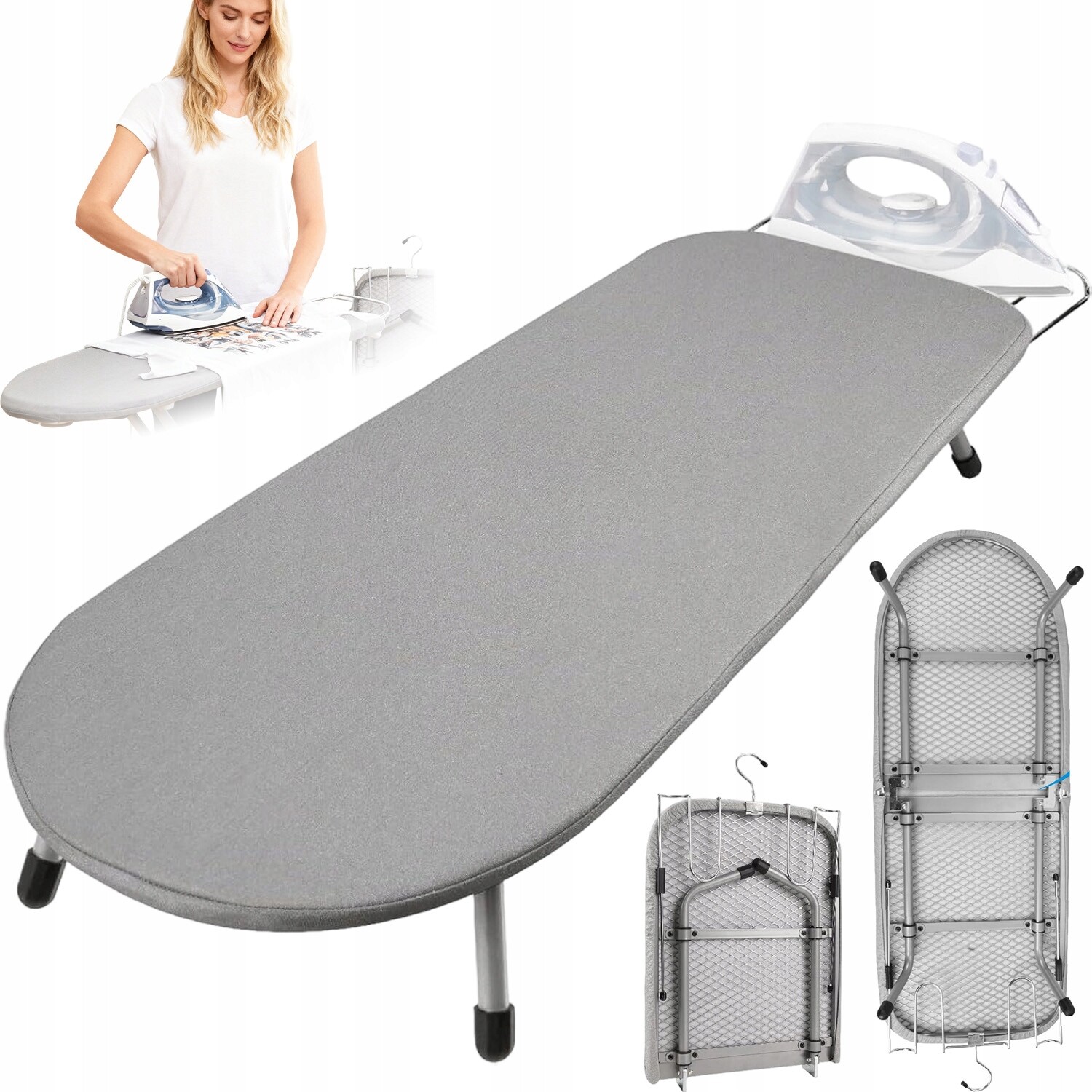 Žehlicí Prkno Skládací Z Kovu S Bavlněnou Podložkou, 4 Nohy Pro Kolej