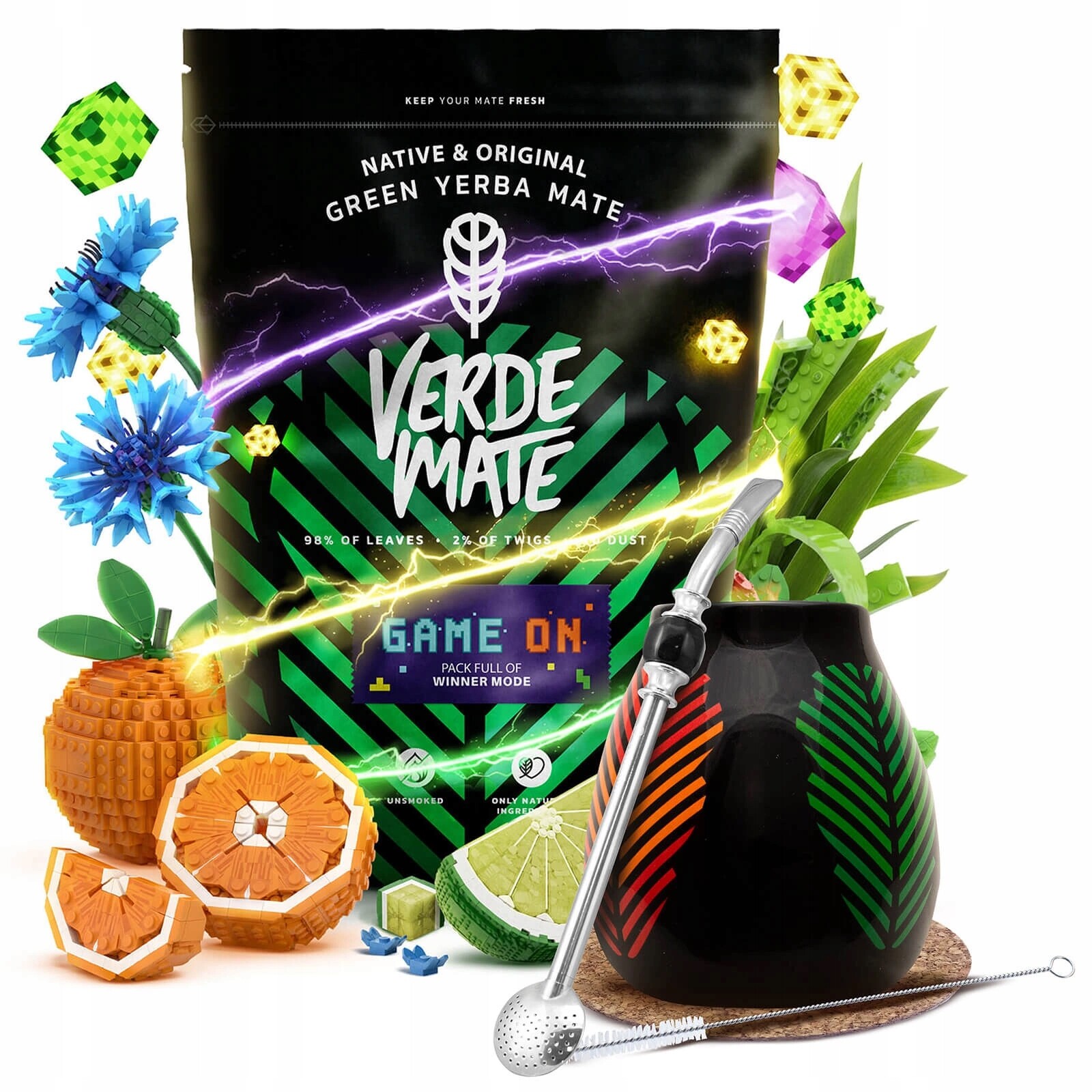 Herní sada Yerba Mate Verde Mate Game On 400 g 0,4 kg Matero Bombilla